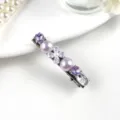 Elegant purple rhinestone and faux pearl hair clip, stylish metallic barrette for women's daily wear. - Style B Purple