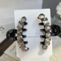 Small black rhinestone hair claw clips set for bangs and side hair styling accessories. - Butterfly Style / Butterfly Style in Grey with Black Base