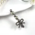 Elegant crystal rhinestone bow hair clip, stylish metal side clip for women and girls daily wear. - Bow Knot Print Gray