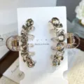 Mini hair claw clips for women, small sparkly rhinestone hair jaws, clear acrylic side clips. - Butterfly Style / Butterfly Style in Transparent Grey