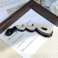Rhinestone alloy banana clip vertical hair pin paperclip design elegant ponytail accessory. - Style C Black Base White Rhinestones