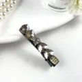 Crystal rhinestone duckbill hair clip detailed view, sparkling side clip for women daily wear. - Single Row Crystal Style