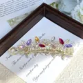 Crystal floral banana hair clip, elegant rhinestone hair styling accessory for women - Multi-color Flower