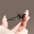 Elegant black rhinestone butterfly hair clip, exquisite side clip for women's hairstyles. - Black Color Double Butterfly #29
