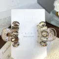 Mini crystal hair claw clips set, transparent small hair clamp for bangs and side hair styling. - Full Crystal in Transparent Grey
