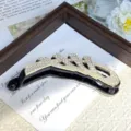 Rhinestone banana clip hair claw, sparkling crystal ponytail holder, elegant black alloy hair accessory - Style B with Black Base & Rhinestones
