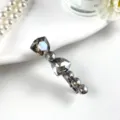Elegant crystal rhinestone hair clip for women, sparkling grey diamond hair barrette accessory. - Bestseller C