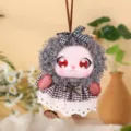 Mignon pendentif de poupée en cosse de haricot, ornement suspendu créatif pour voiture et salon. - Style gousse de pois double - gris