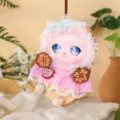 Poupée mignonne artisanale en gousse de haricot suspension avec robe en dentelle auto - Style gousse de pois double - rose
