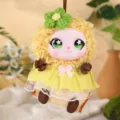 Pendentif de poupée de cosse de haricot de mouton mignon fait main décoration de voiture - Style gousse de pois double - jaune