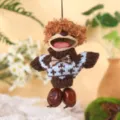 Handcrafted natural fruit shell hanging doll, creative decompression charm bag pendant. - Premium Coffee Brown Hair Style for Men