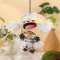 Handmade natural nut shell doll hanging ornament, cute colorful yarn hair bag charm decor. - Premium Hair Style 14