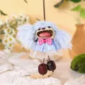 Handmade natural nut shell doll pendant cute bag charm healing wind chime decoration item - Premium Hair Style 9