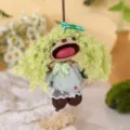 Natural Nut Shell Pendant Green Curly Hair Cute Handmade Craft Doll Hanging Decoration - Premium Hair Style 13