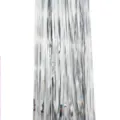 Silver foil fringe curtain for wedding party birthday background decoration shiny tassels - 1m Length x 15cm Width / Silver