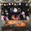 Halloween Hintergrund süßer Geist Kürbis Party Fotografie Dekoration Banner 110x180cm - WSHB-01 Stil / 110x180cm