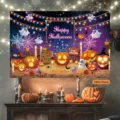 Halloween Hintergrundtuch Urlaubsfeier Heimdekoration gruseliges Kurbis Geist Banner - WSHB-08 Stil