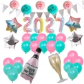 2027 Neujahr Party Ballon Set Dekoration mit Champagnerflasche und Bannern fuer Silvester - 2027 Neujahrsset mit Farbverlauf