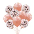 Set de globos para fiesta de 1er cumpleaños en oro rosa con confeti y números corona. - Estilo Número 1 / Paquete de 10