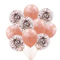 Roségold 50. Geburtstag Party Luftballons Set mit Konfetti und Zahlenaufdruck für Feier. - Alter 50 Stil / 10er Pack