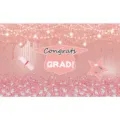 Rose gold graduation backdrop detail, glitter party banner close-up, festive graduation decor. - 180x110cm / Rose Gold Sequin Cap Style (BYHB04)