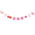 Pink birthday party banner decoration with cute elements like strawberries and bows for girls. - Little Fairy Banner
