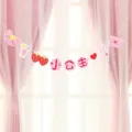 Pink little princess birthday party banner, cute girl room hanging decoration flag for wall photo. - Little Princess Banner