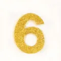 Gold Glitzer Nummer 6 Geburtstag Kerze Kuchen Topper Party Feier Dekoration Glänzend - Pailletten Nummer 6