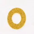 Goldener Glitzer Buchstabe O Harz Anhänger DIY Bastelzubehör für Schmuckherstellung - Pailletten Nummer 0