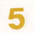 Gold Glitzer Nummer 5 Kerze Geburtstag Torte Topper Party Dekoration glänzende Ziffern - Pailletten Nummer 5