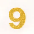 Gold Glitzer Zahl 9 Geburtstag Kerze Kuchen Topper Party Dekoration glänzendes Design. - Pailletten Nummer 9