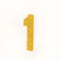 Gold Glitzer Zahl 1 Kerze für Geburtstag Torte Kuchen Dekoration Party Zubehör Topper - Pailletten Nummer 1