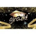 Graduation backdrop black gold glitter party banner graduation cap photography background - 180x110cm / Black Gold Sequin Style (BYHB01)