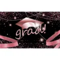 Rose gold glitter graduation backdrop banner for 2024 graduation party photo booth props. - 180x110cm / Rose Gold Glitter Style (BYHB02)