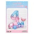 Mermaid number balloon set for kids birthday party decoration, starry foil balloon kit. - Starry Sky Number Pillar 4 / 1 Piece