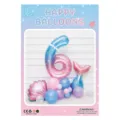 Mermaid theme number 6 foil balloon set party decoration kids birthday balloon kit supplies - Starry Sky Number Pillar 6 / 1 Piece