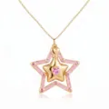 Prachtige ster hart zirkoon hanger ketting in magische sprookjesstijl voor dagelijks gebruik. - Roze ster gouden fles kettingen
