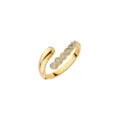 Elegante open ring van verguld roestvrij staal met schitterende zirkonia stenen voor dames. - Eternity Band Open Ring