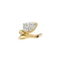 Elegante minimalistische vergulde asymmetrische ring met zirkoon steen stijlvol sieraad - Open gedraaide druppelring