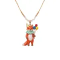 Leuke emaille vos hanger ketting met kleurrijke ballonnen en gouden ketting voor dames. - Ballon Vos