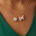Prachtige roestvrijstalen katten hanger ketting met glanzende zirkoon verguld sieraden - Kettingen met spelende kat en ronde zirkonia