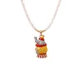 Lindo collar con colgante de elefante de dibujos animados y cadena de cuentas, joya detallada. - Collares de elefante de circo