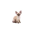 Keramisch kattenbeeldje detailweergave, schattige gekrulde kattenhuisdier sculptuur decoratie. - Devon Rex Kat Accessoire Alleen (Zonder Ketting)