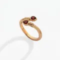 Elegante anillo de serpiente abierto de acero inoxidable bañado en oro de 18k con circonita - Anillo abierto / Enero