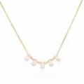 Collar de cadena dorada con cinco piedras de circonita cúbica talla marquise detalle. - Collar Fila de Strass Marquesa