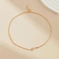 Minimalist asymmetric gold snake chain with pearl and beads, chic fashion jewelry necklace. - Asymmetric Chain With Single Bead Style