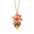 Vergoldete Emaille Blumenstrauß Halskette für Damen, eleganter botanischer Anhänger Schmuck. - Januar Geburtsblume