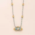 Fashion animal series prayer wheel braided rope necklace with blue enamel and gold beads. - Goat