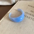 Bracelet manchette géométrique en résine bleue, style rétro minimaliste pour femmes. - 93# Joncs - Bleu ciel