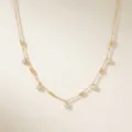 Minimalistische 18k vergulde roestvrijstalen ketting met vierkante strass hangers - Ronde Zirconia-stijl